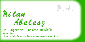 milan abelesz business card